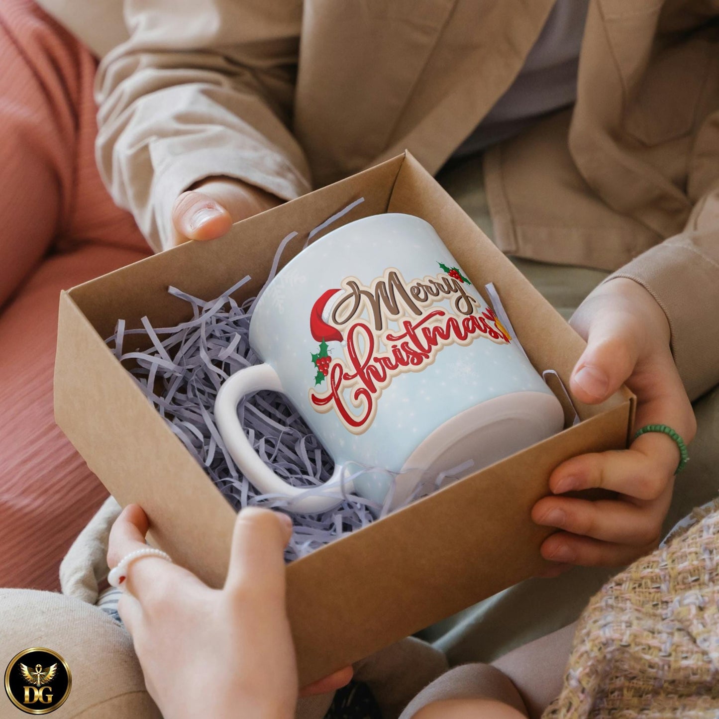 Merry Christmas Reindeer Mug | Holiday Ceramic Coffee Cup