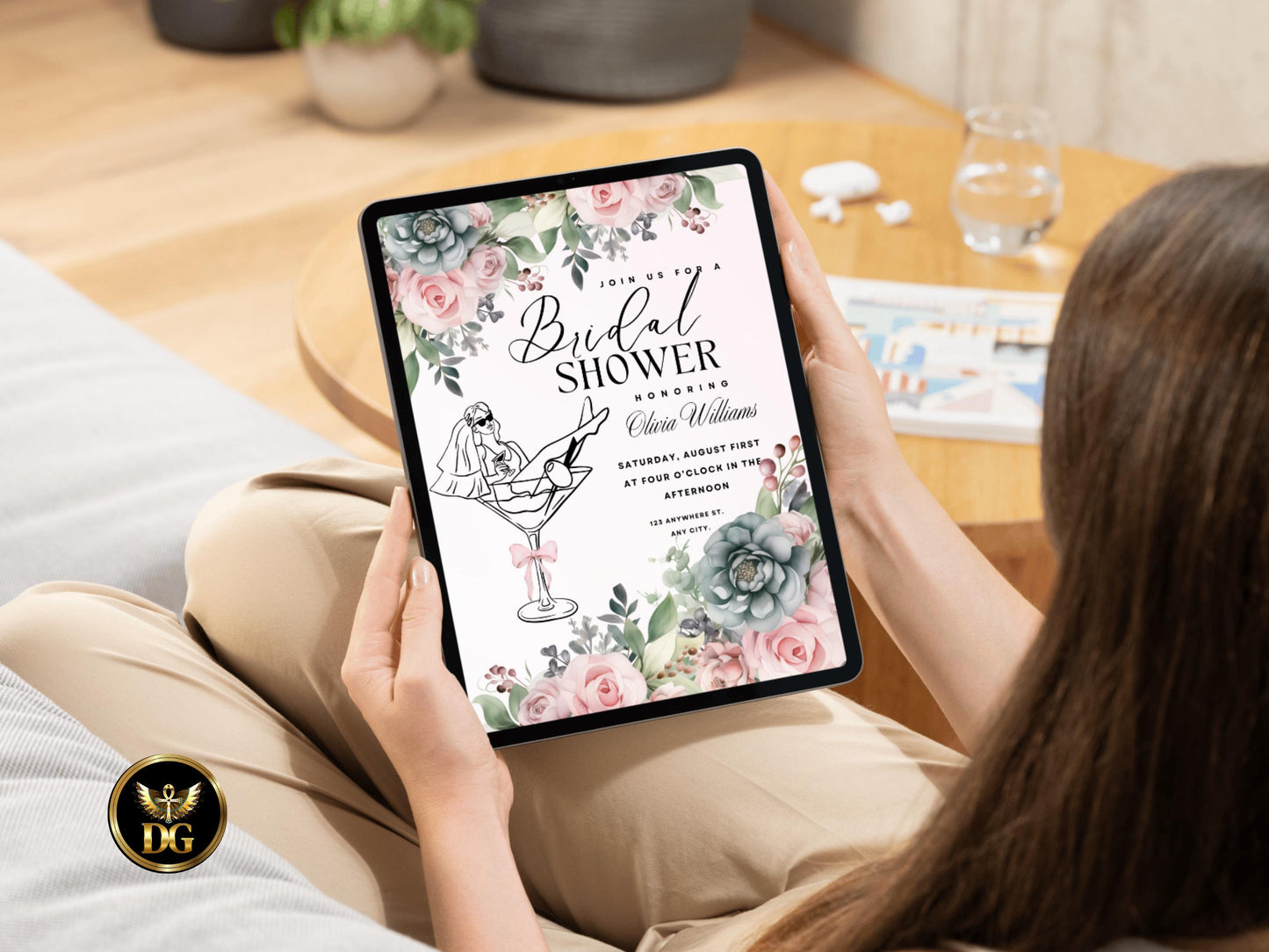 Elegant Floral Bridal Shower Invitation: Editable Template (Digital Download) Printable Invitation Template Editable Canva Instant Download