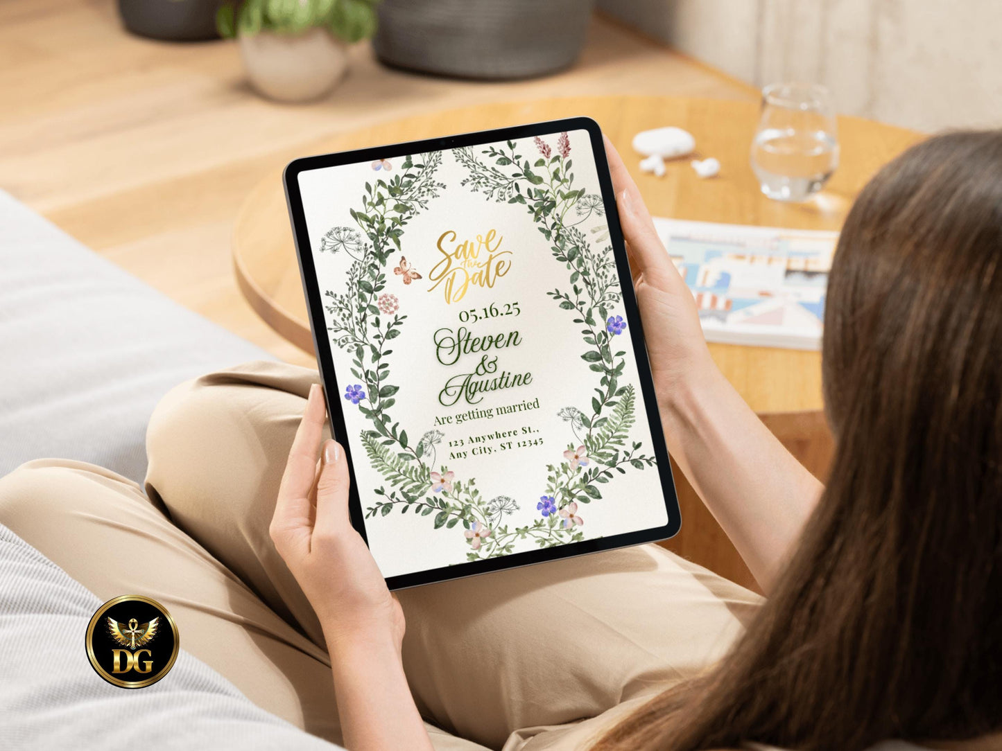 Elegant Floral Wedding Invitation Suite | Printable Greenery Set Printable Invitation Template Editable Canva Instant Download