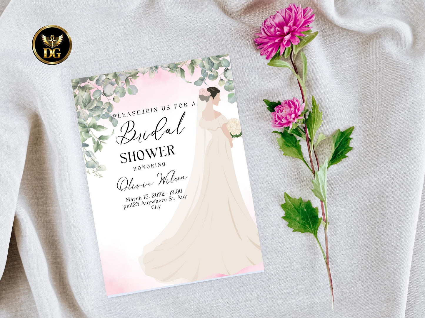 Boho Bridal Shower Invitation Suite Editable Printable Invite Menu, RSVP Digital Download Printable Template Editable Canva Instant Download