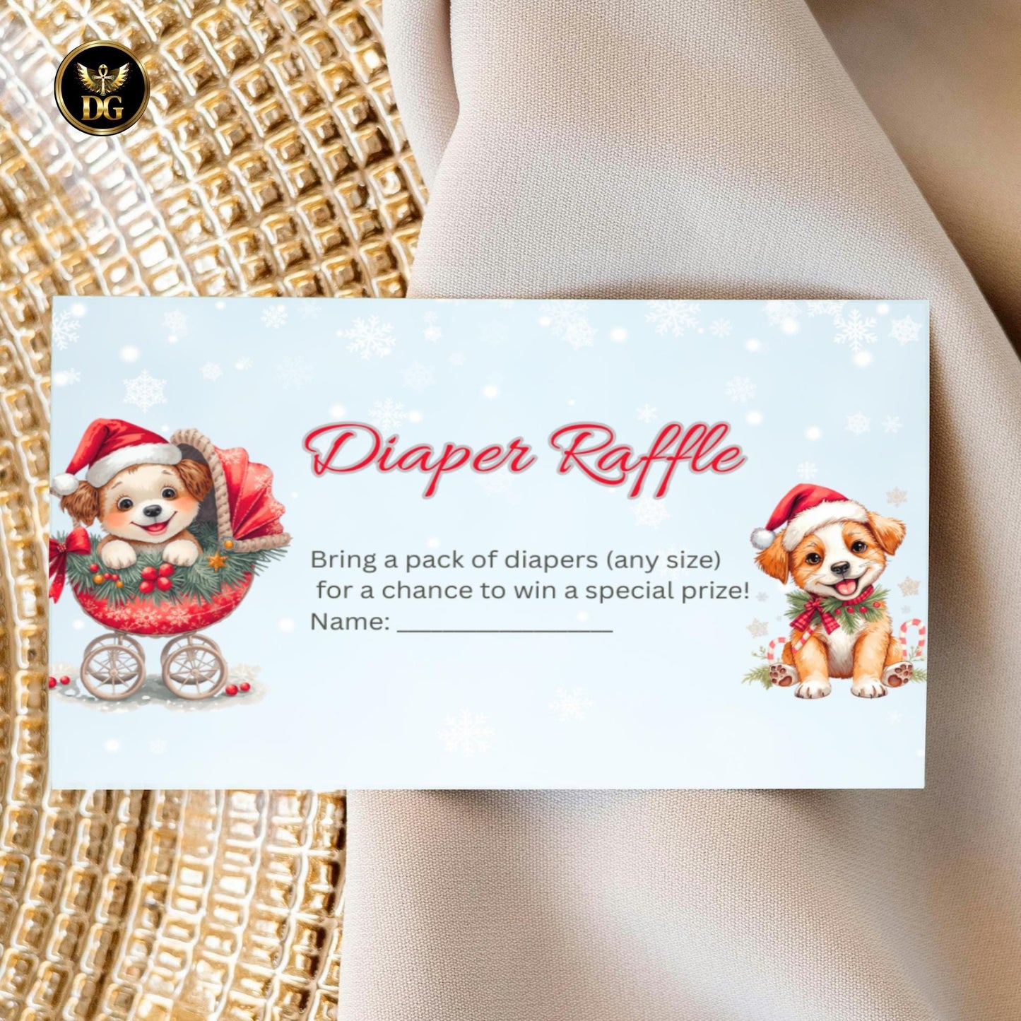 Christmas Puppy Baby Shower Bundle | Cute Dog in Santa Stroller | Editable Winter Baby Invite Set | Boho Festive Watercolor Templates