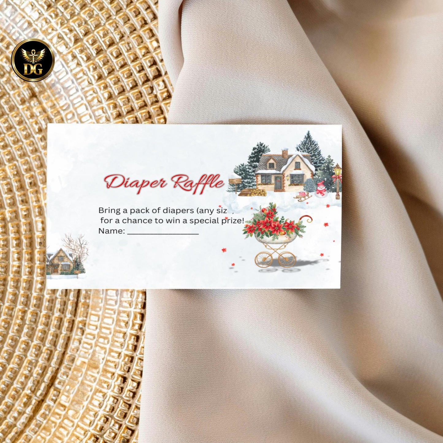 Festive Christmas Baby Shower Invitation Bundle | Pink Baby Carriage Winter Wonderland Set | Editable Christmas Baby Shower Templates