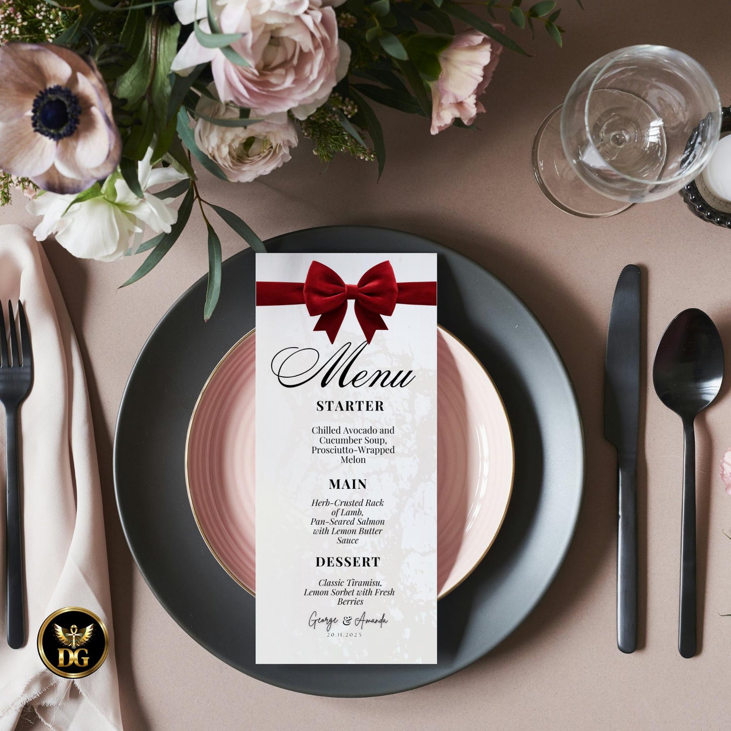 Elegant Cream Gold, Red Velvet Christmas Invitation Suite. Editable Canva Template for a Luxe Holiday Party, Digital & Printable.