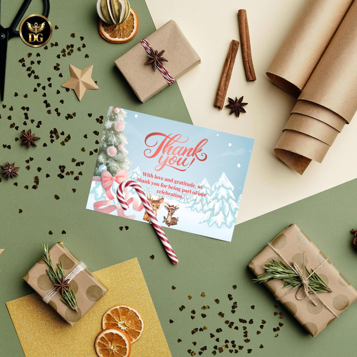 Kids Christmas Party Invitation Editable Canva Template Winter Wonderland Pink Tassel Baby Reindeer Holiday Party Printable Instant Download