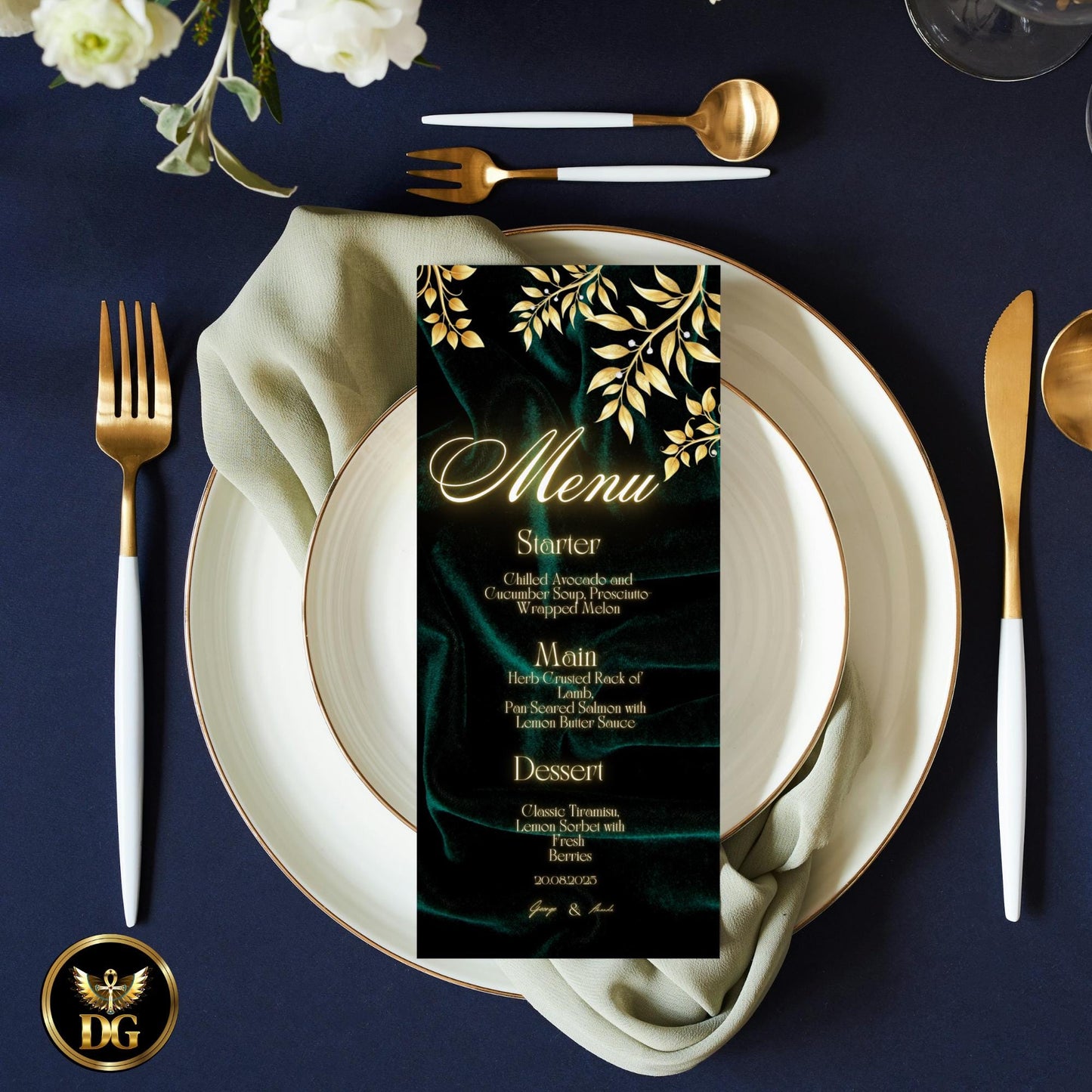 Emerald Velvet Gold Diamond Wedding Invitation Suite | Luxury Royal Bandal-Inspired Canva Templates for Elegant, Timeless & Opulent Weddings