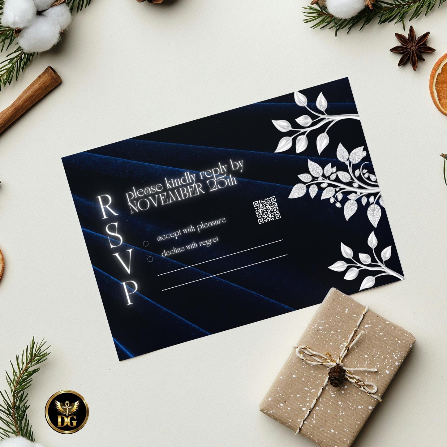 Navy Royal Velvet & White-Gold Diamond Wedding Suite | Luxury Canva Templates for Elegant Royal-Themed Weddings Premium Invitations