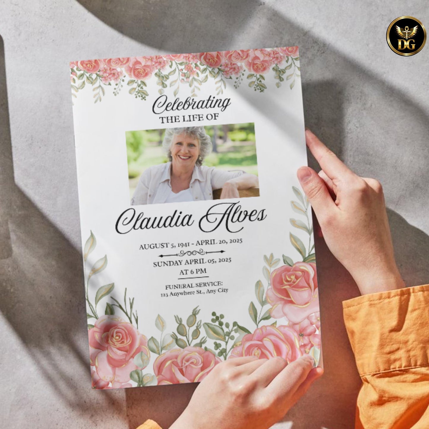 Blush Pink Floral Funeral Invitation Template Editable Memorial Service Invitation Template DigitalDownload Celebration of Life Announcement