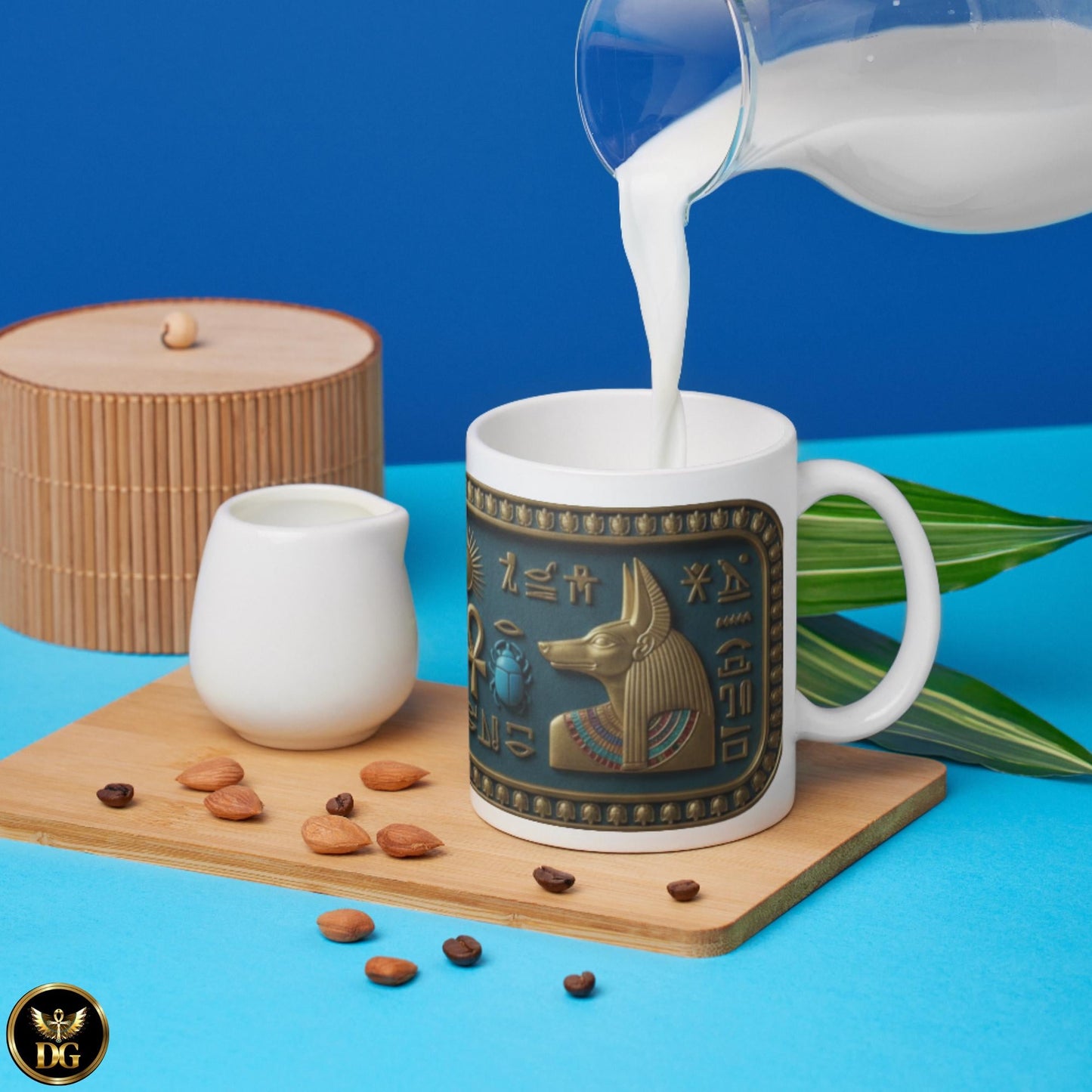 Egyptian Hieroglyphs Ankh Eye Mug | Ancient Egypt Scarab Symbols