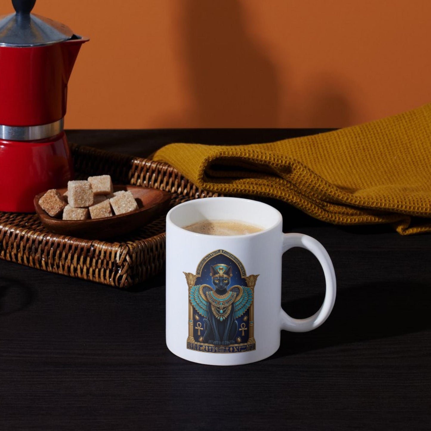 Bastet Mug, Egyptian Goddess Bastet Coffee Mug, Cat Goddess Cup, Ancient Egypt Gift, Witchy Pagan Altar Decor, 11oz 15oz Ceramic Mug