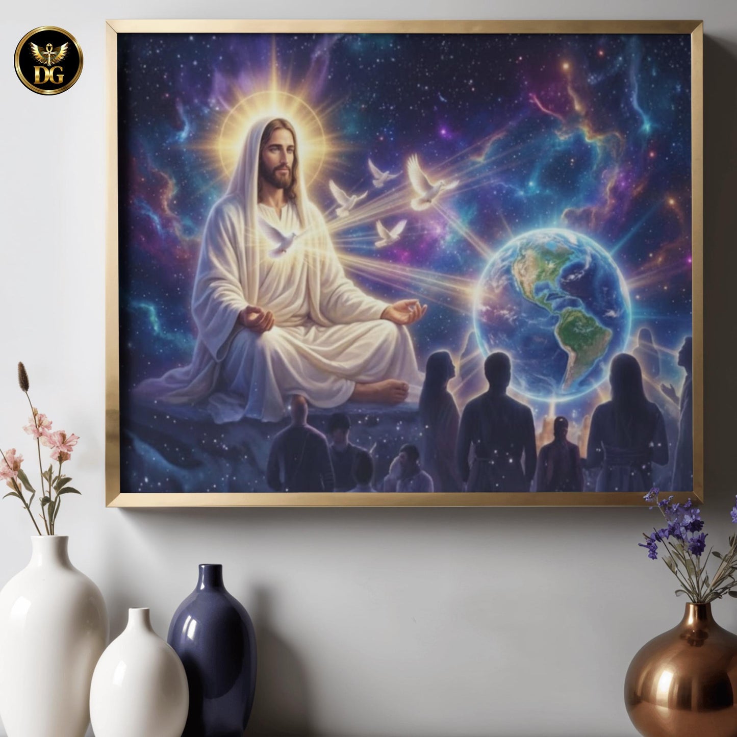 Spiritual Christ Art – Christ Consciousness & Divine Awareness Digital Print - Digital Wall Art, 5 Landscape PNG Sizes, AI-Generated