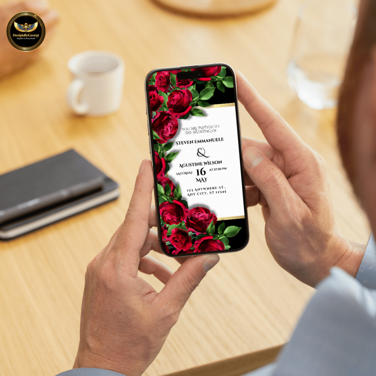 Elegant Rose Wedding Invitation Suite  Editable Canva Template | Save the Date, RSVP & More (Digital Download) Printable Invitation Template