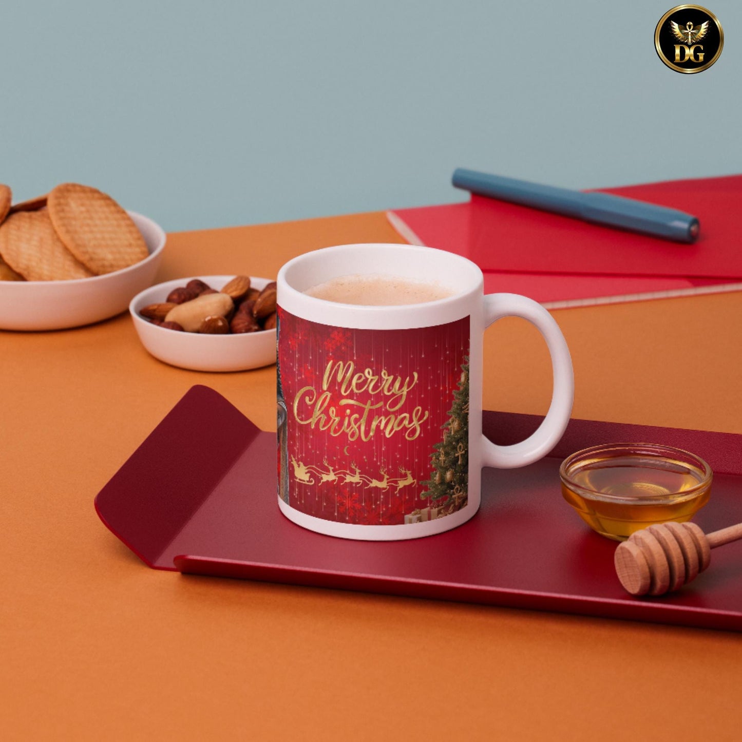 Egyptian Pharaoh Christmas Mug Unique Egyptian Christmas Coffee Cup Merry Christmas GiftMerry Christmas Tree Mug Accent Coffee Mug (11/15oz)