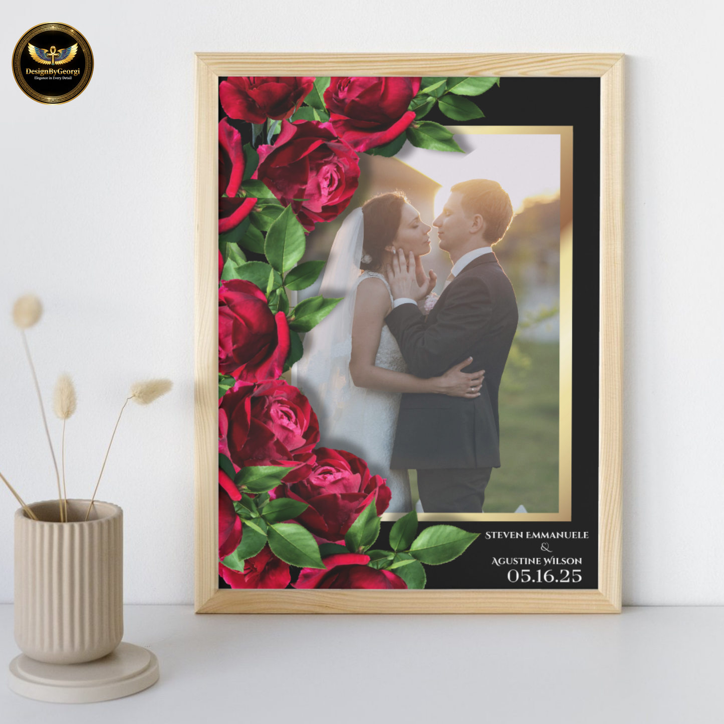 Elegant Rose Wedding Invitation Suite  Editable Canva Template | Save the Date, RSVP & More (Digital Download) Printable Invitation Template