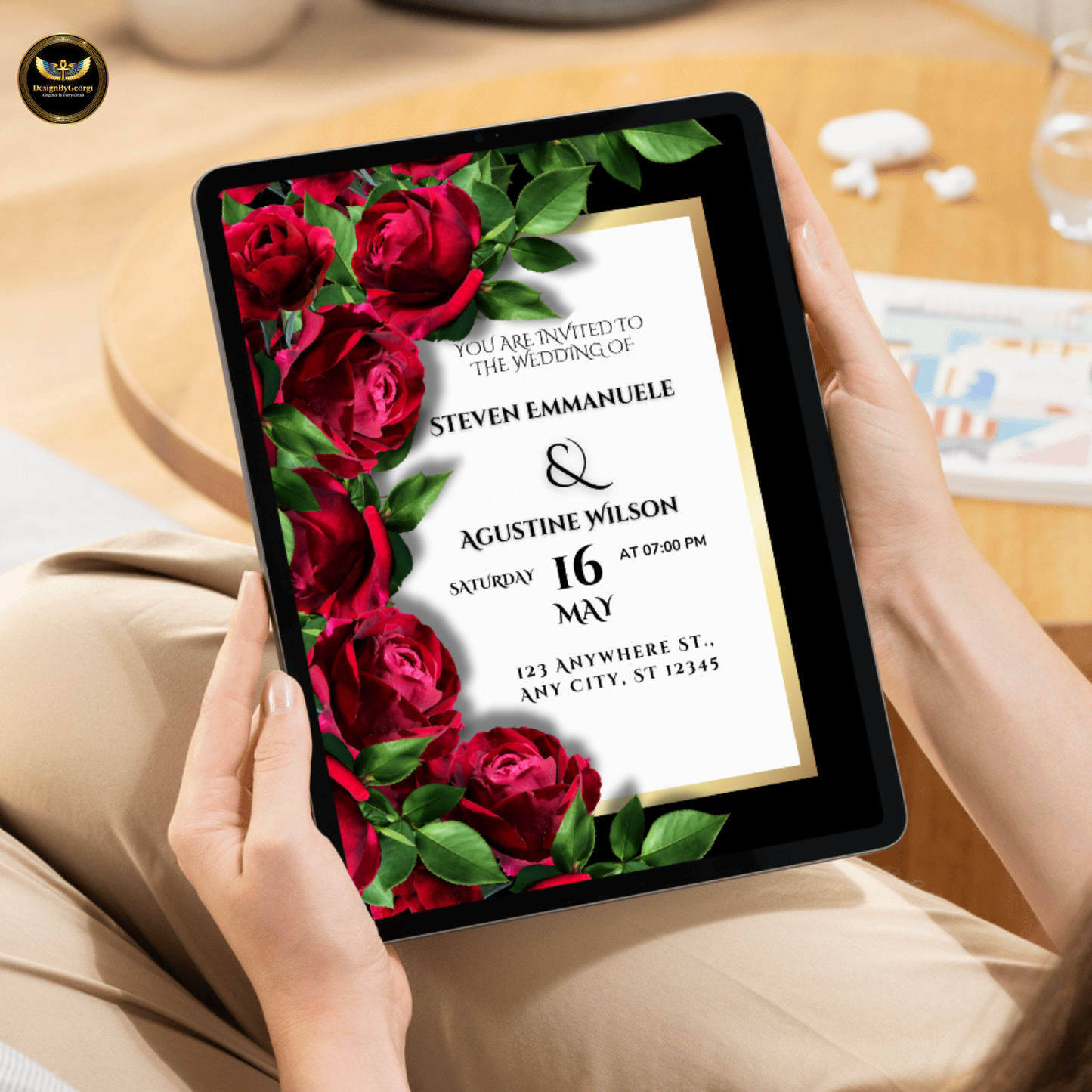 Elegant Rose Wedding Invitation Suite  Editable Canva Template | Save the Date, RSVP & More (Digital Download) Printable Invitation Template