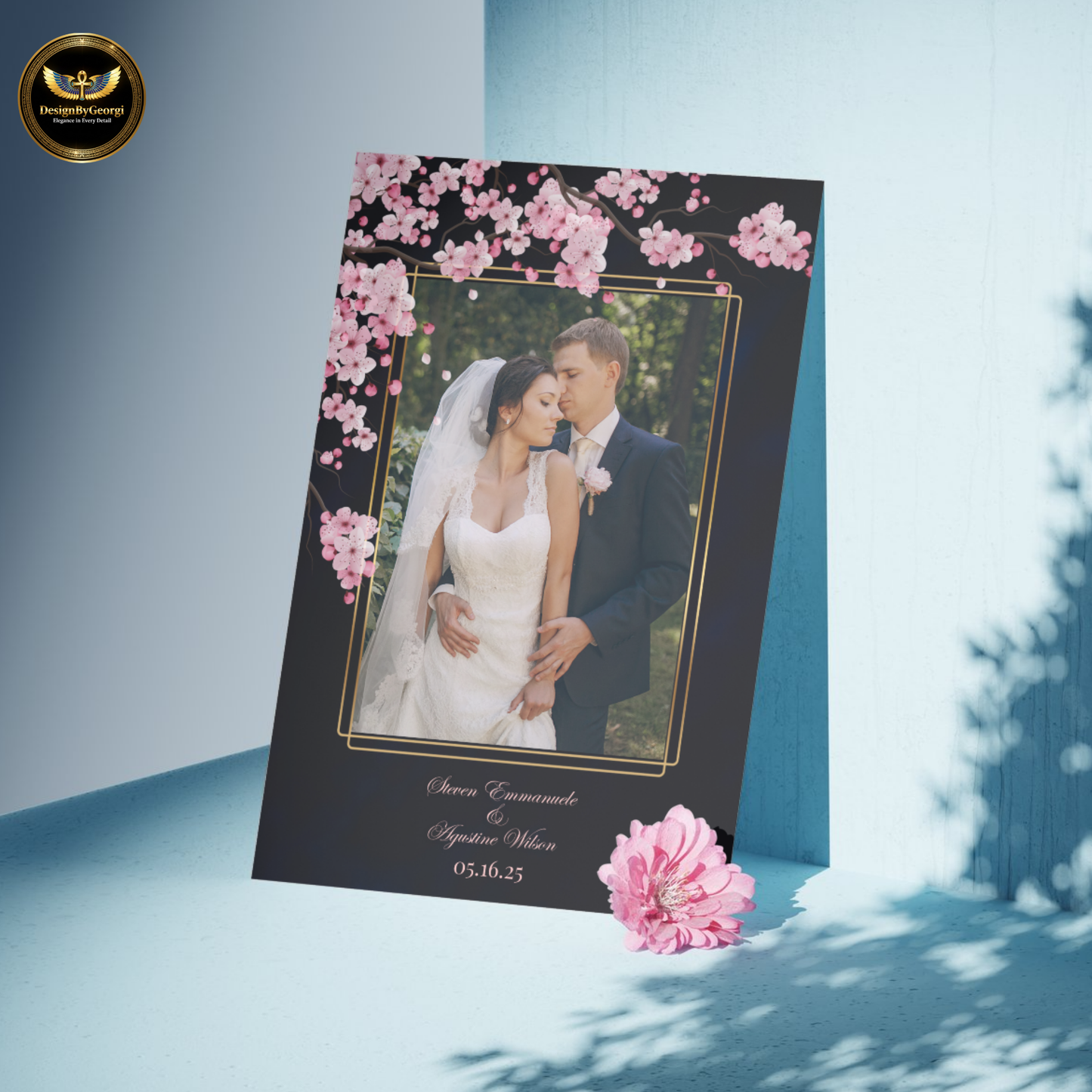 Navy & Blush Velvet Luxury Wedding Invitation Template, Editable Canva Wedding Suite, Elegant Navy Blue Blush Pink Rose Invite