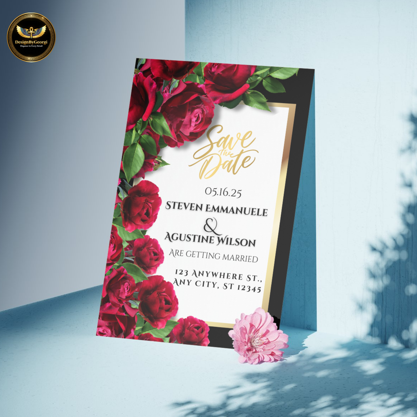 Elegant Rose Wedding Invitation Suite  Editable Canva Template | Save the Date, RSVP & More (Digital Download) Printable Invitation Template