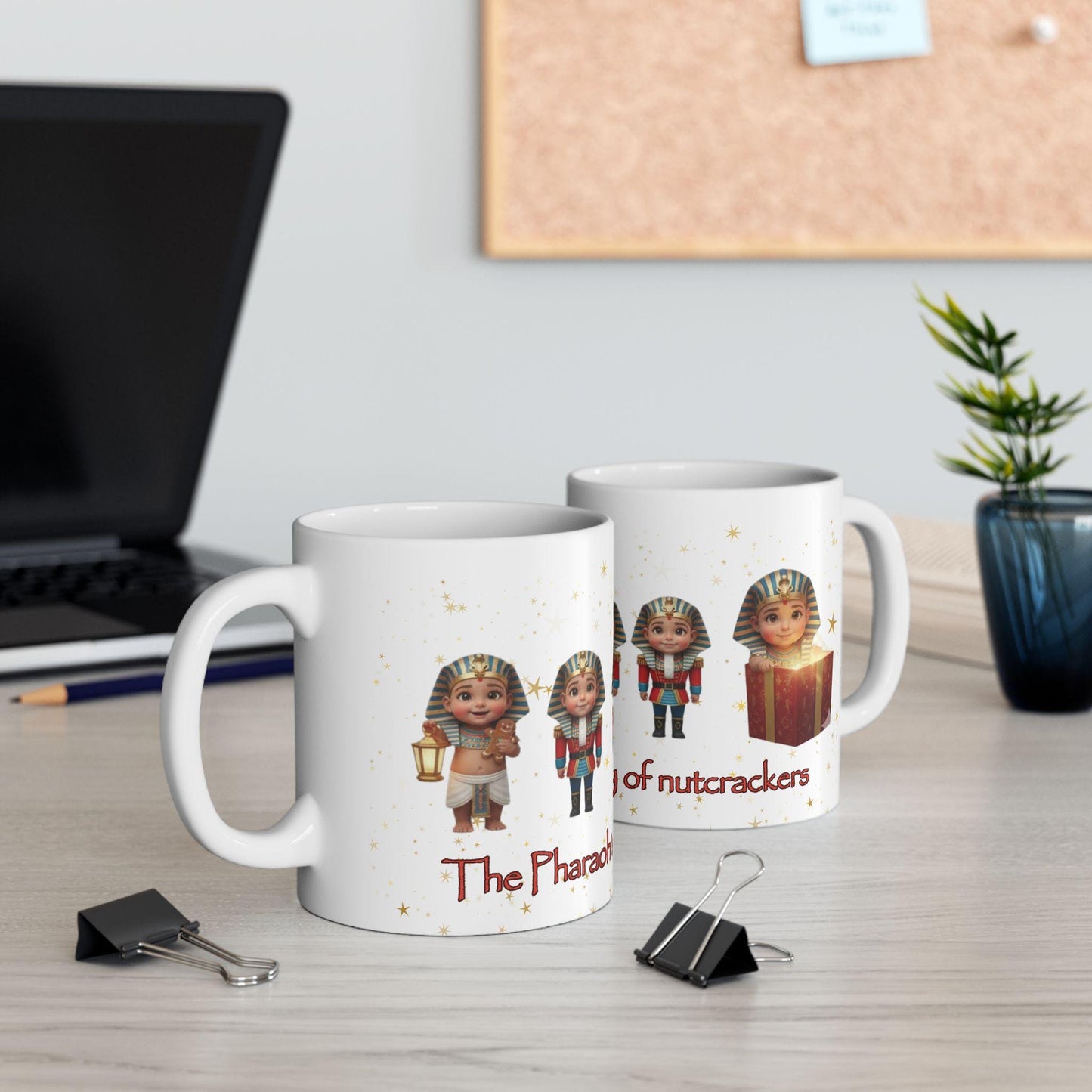 Pharaoh's Little Army of Nutcrackers Elf Row mug | Christmas nutcracker characters, holiday cocoa mug