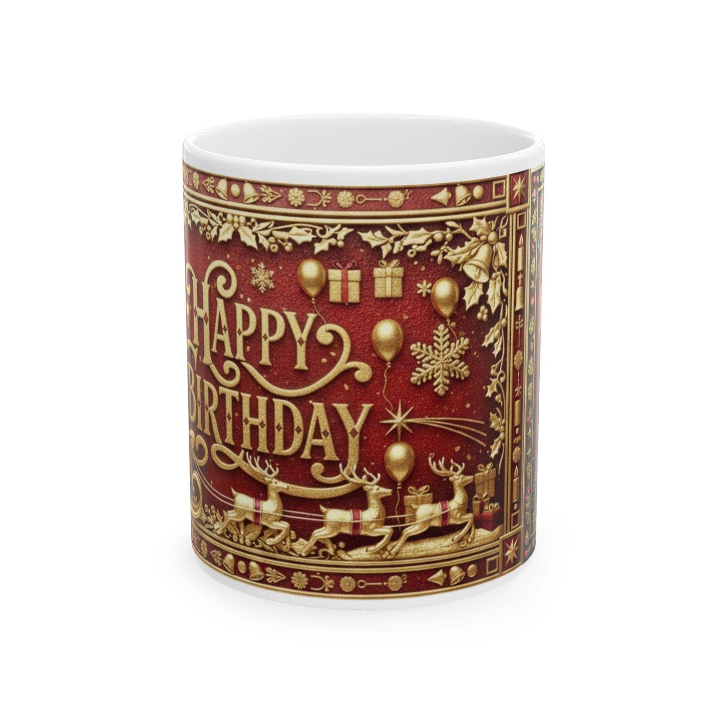 Happy Birthday gold ornament design Mug “A Royal Birthday for the Little Pharaoh” Mug Design | Ceramic coffee cup