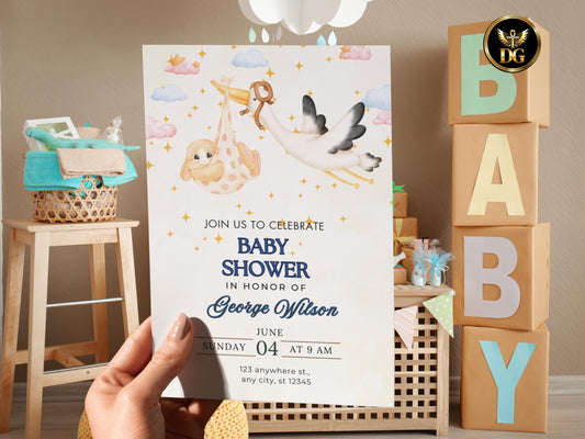 Baby Shower Invitation Diaper Raffle & Books for Baby Cards Cute Gender Neutral Set Printable Invitation Template Editable Instant Download