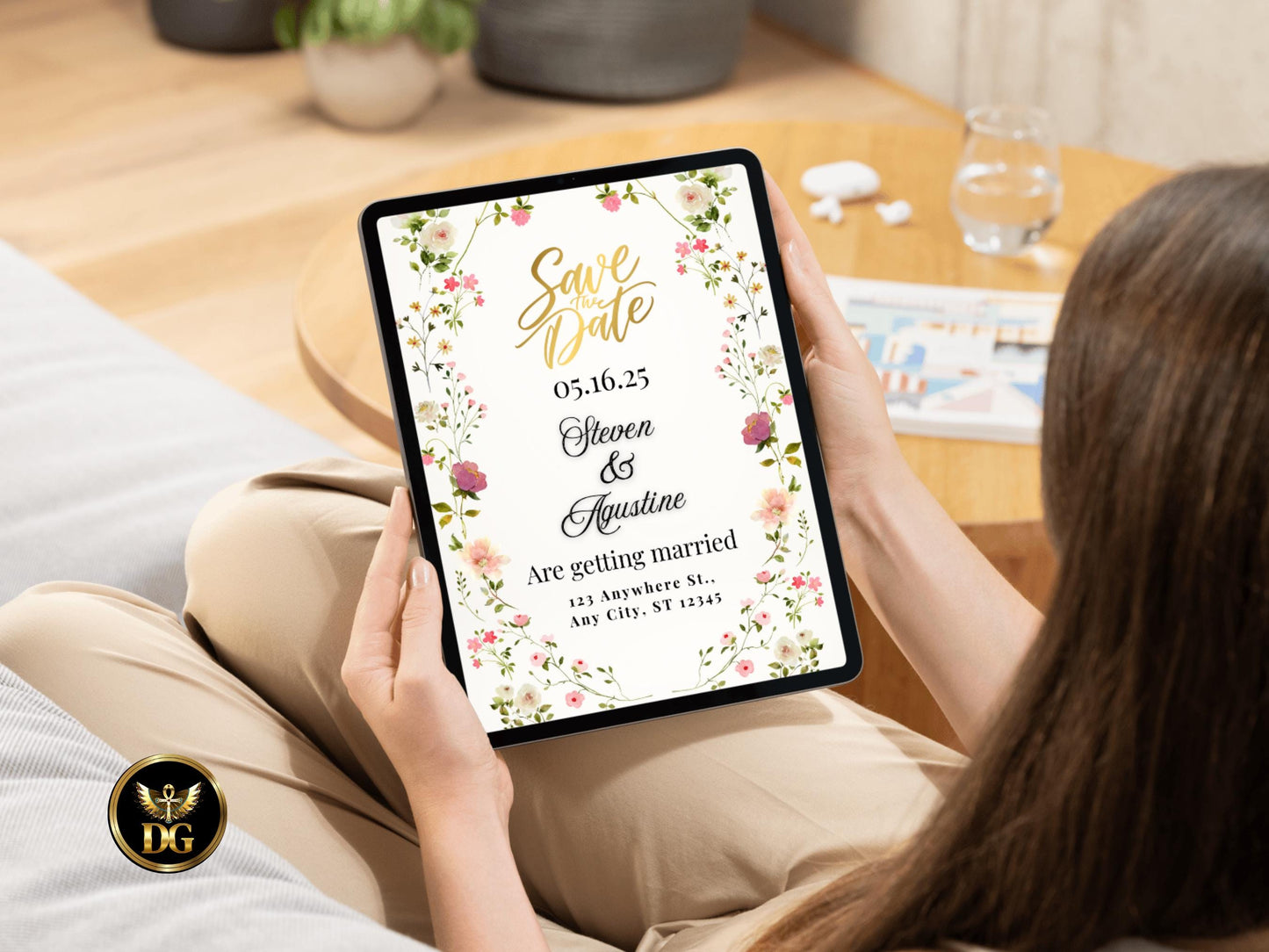 Boho Wedding Invitation Set Rustic Wedding Suite Printable RSVP Details ThankYouCard Printable Invitation Template Editable Instant Download
