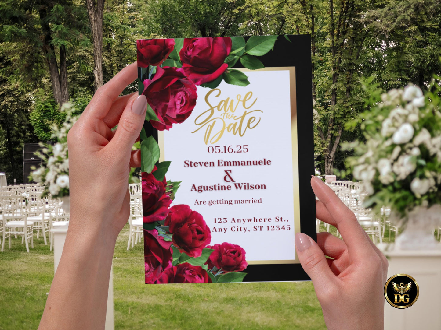 Elegant Rose Wedding Invitation Suite  Editable Canva Template | Save the Date, RSVP & More (Digital Download) Printable Invitation Template