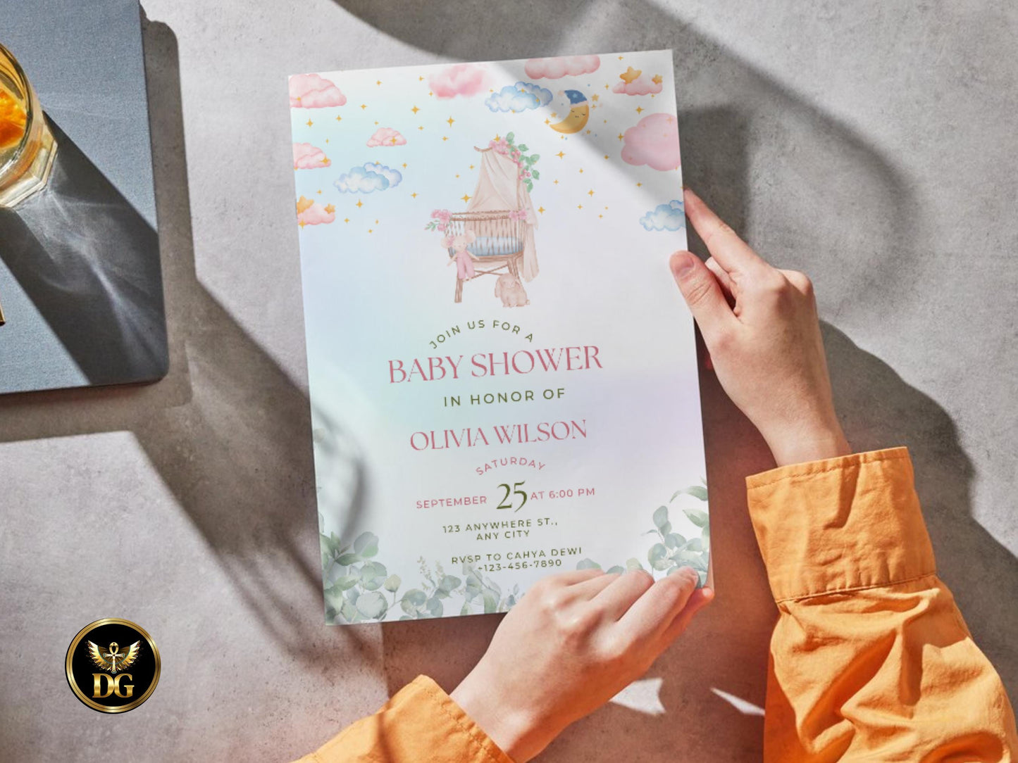 Printable Baby Shower Invitation Set: Editable Template Bundle Printable Invitation Template Editable Canva Instant Download