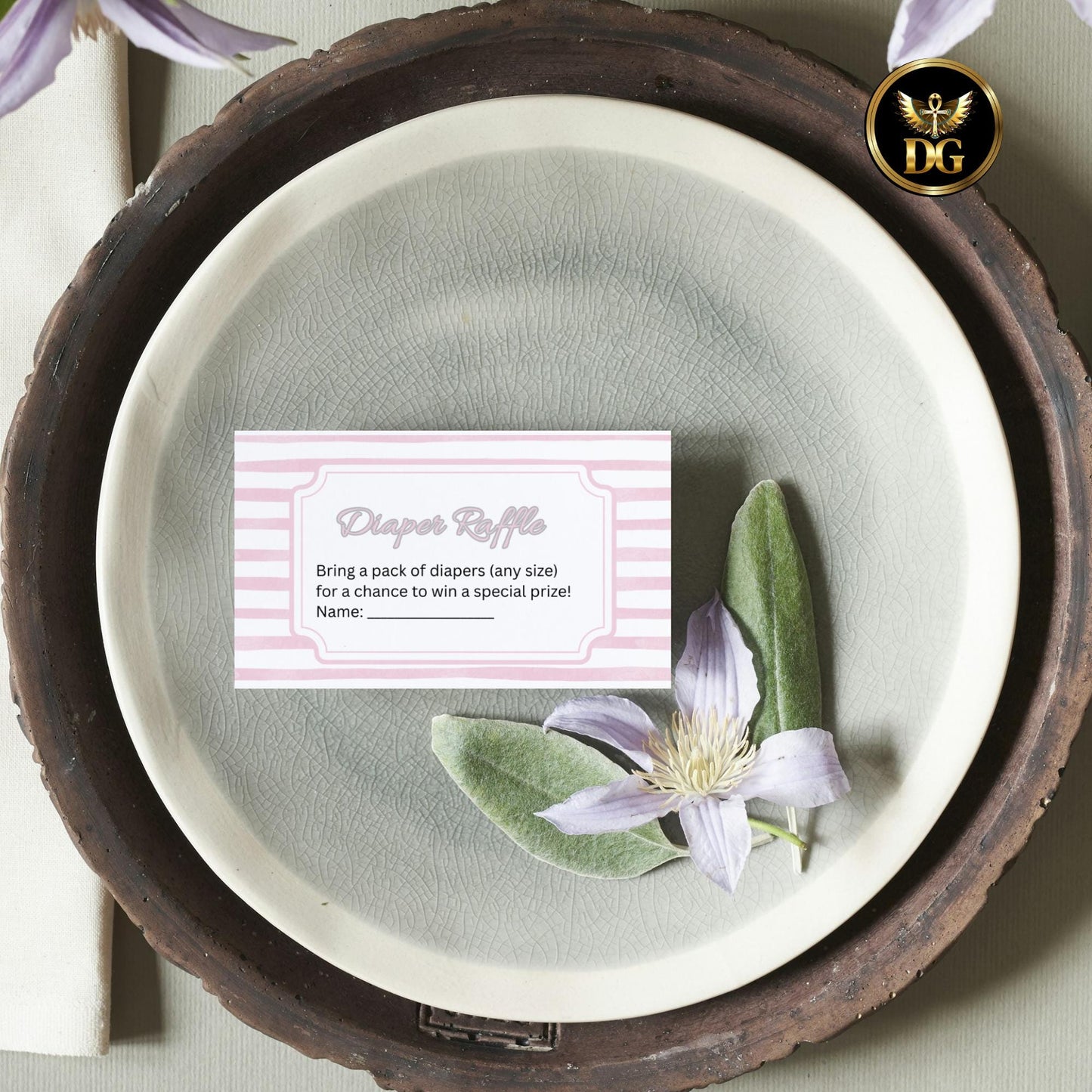 Pink Baby Shower Invitation Bundle, Editable Canva Template with Diaper Raffle & Book for Baby Cards, Modern Girl Shower Printable