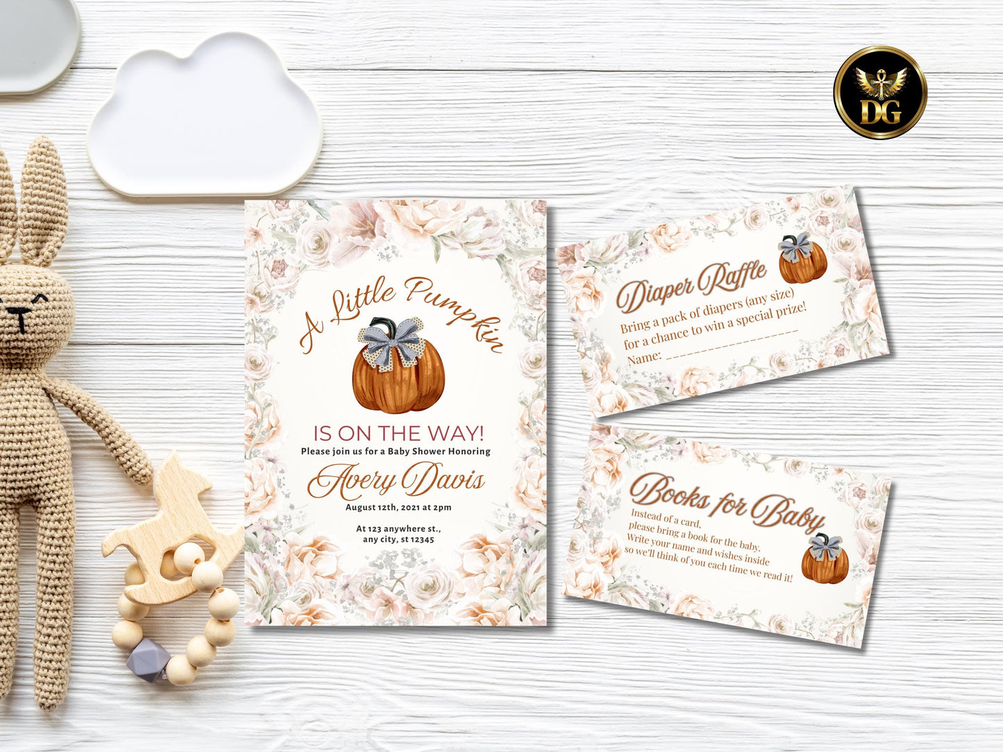 Pumpkin Baby Shower Welcome Sign | A Little Pumpkin is on the Way | Matching Baby Shower Set | Editable Fall Sign | 3 Sizes