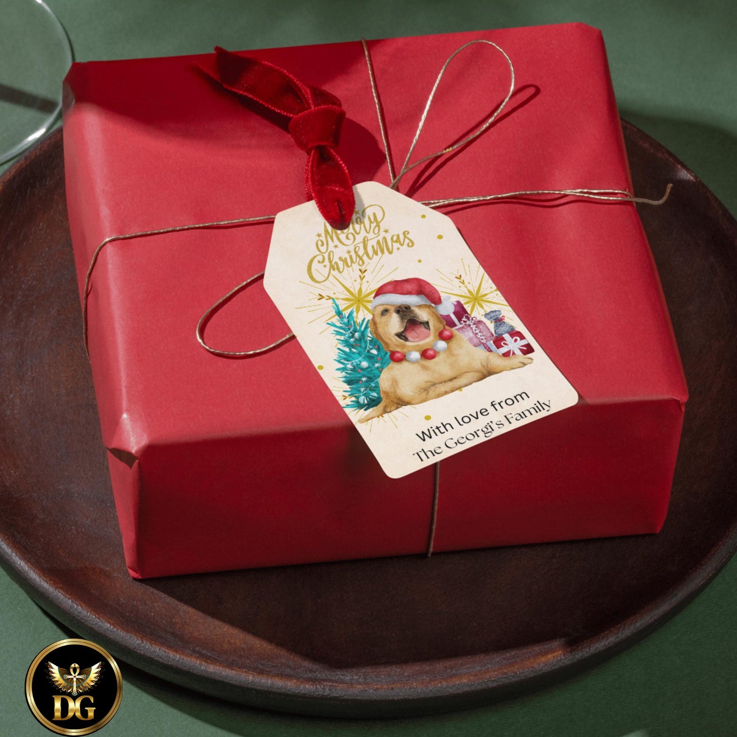 Christmas Dog Gift Tags Printable | Cute Puppy Holiday Tags | Merry Christmas Label Template | Editable Canva Pet Xmas Gift Tag Sheet