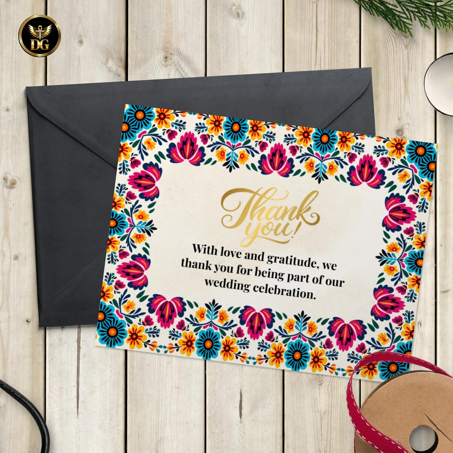 Mexican Style Wedding Invitation Suite, Boho Elegant Beige & Gold, Watercolor Template, Editable Canva, Printable Bundle with 6 Cards