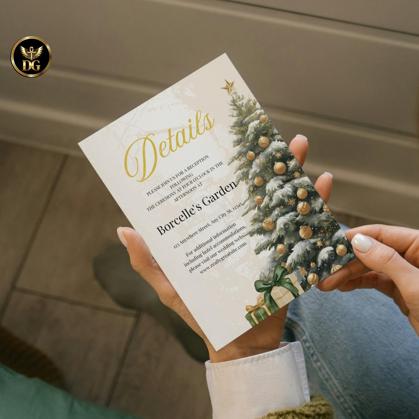 Tis The Season to Be Married Bridal Shower Invitation Set Christmas Bridal Shower Invite Cream Gold Holiday Shower Template Winter Wedding