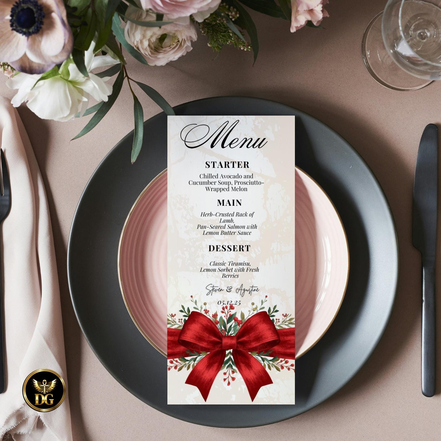 Tis The Season to Be Married Bridal Shower Bundle - Cream Gold, Red Bow, Canva Editable, 7x5 Print, 1080x1920 Digital, Xmas Wedding