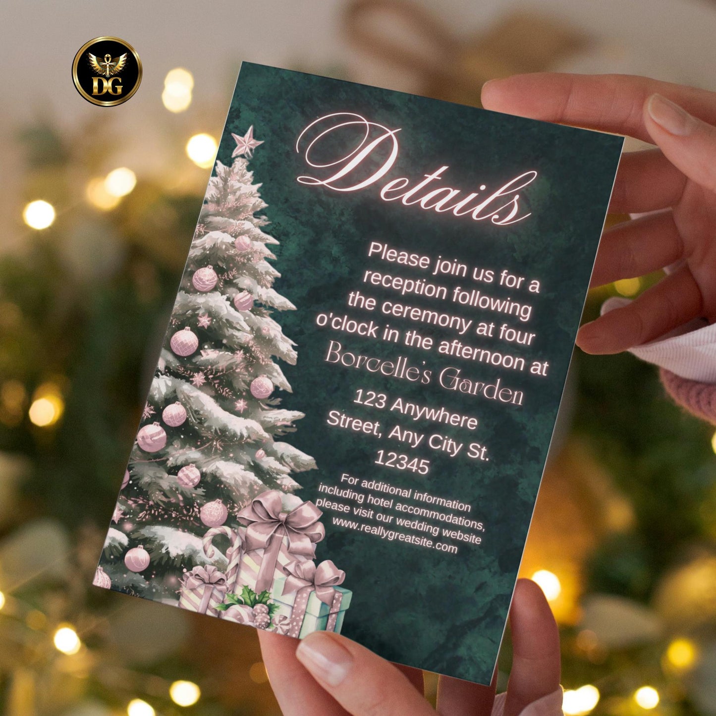 Tis The Season to Be Married Bridal Shower Invitation Set Christmas Bridal Shower Invite Holiday Emeraled Green Template Winter Wedding