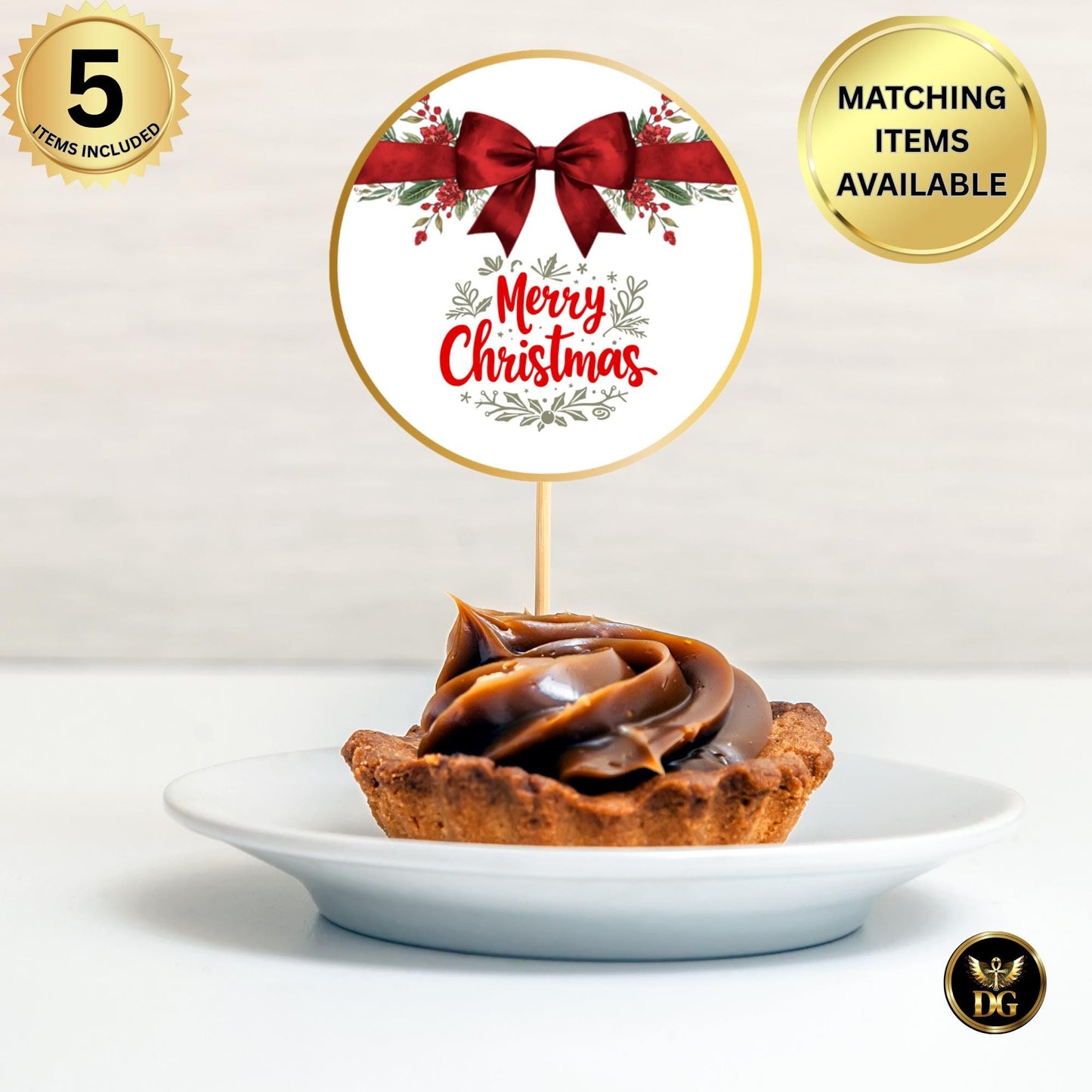 Elegant White Baby Shower Small Bundle, Red Velvet Bow Christmas Theme Tags, Cupcake Toppers, Bottle & Wine Labels, Table Signs, Food Labels