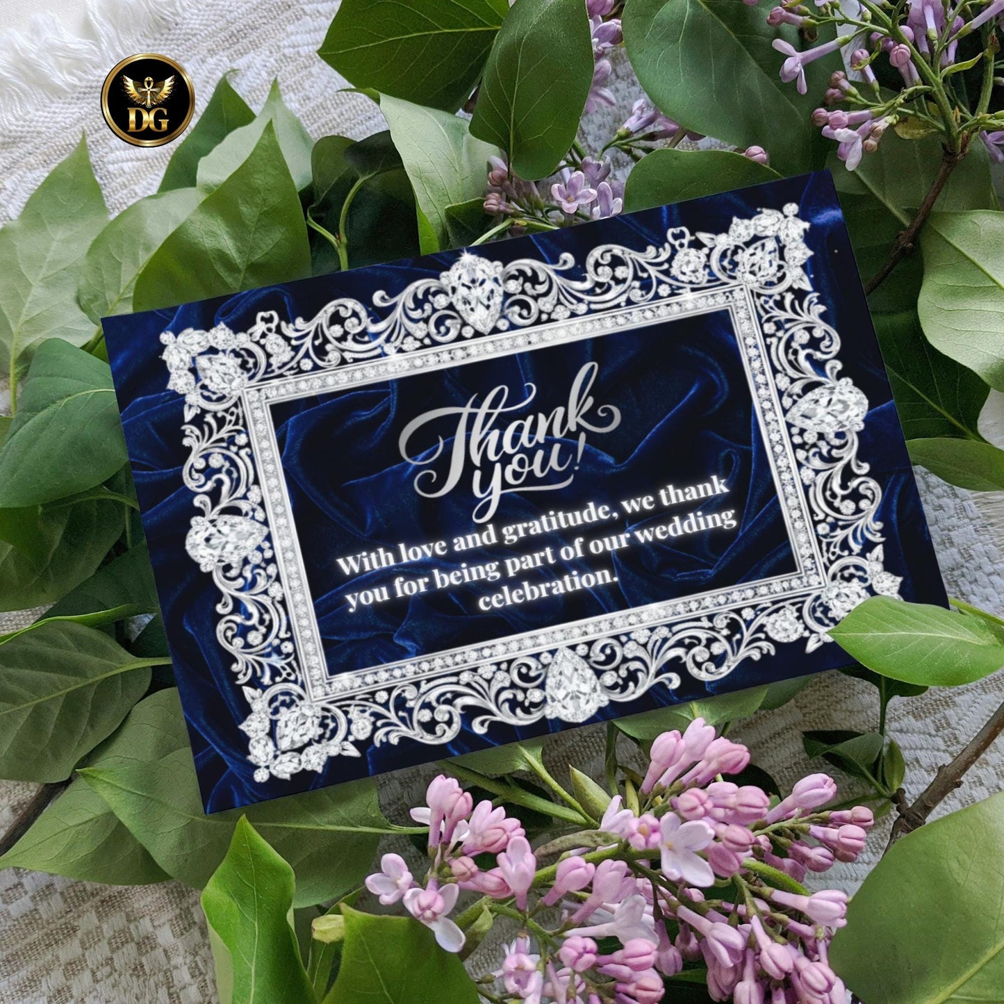 Navy Velvet & White Gold Diamond Wedding Invitation Suite | 8-Piece Luxury Canva Template | Elegant Digital Printable Wedding Set