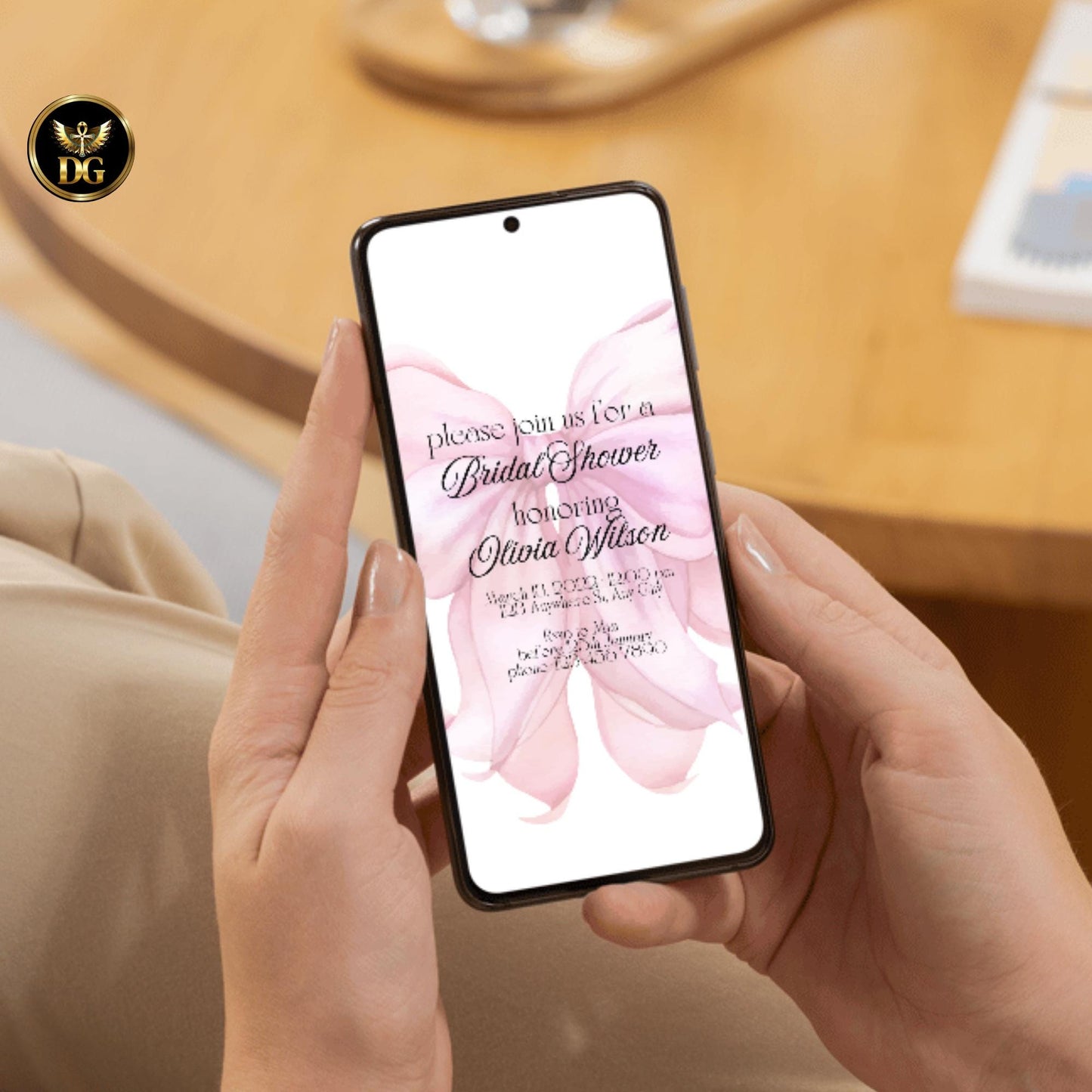 Elegant Pink Bow Bridal Shower BUNDLE | Invitation, Details, Menu, RSVP, Thank You Cards + Digital File | Editable Canva Template