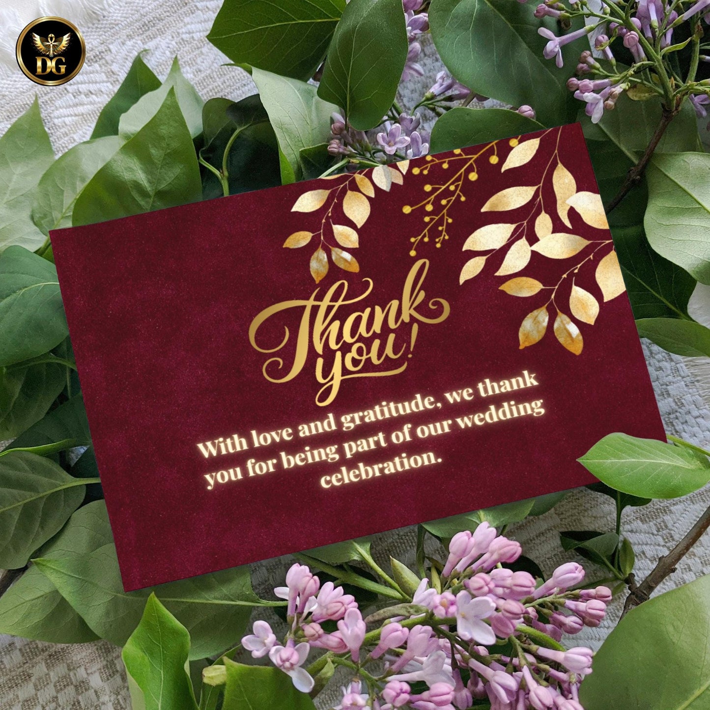 Burgundy Maroon Velvet, Gold Leaf Wedding Invitation Suite 8-Piece Canva Template Bundle | Luxury Digital & Printable Wedding Stationery Set