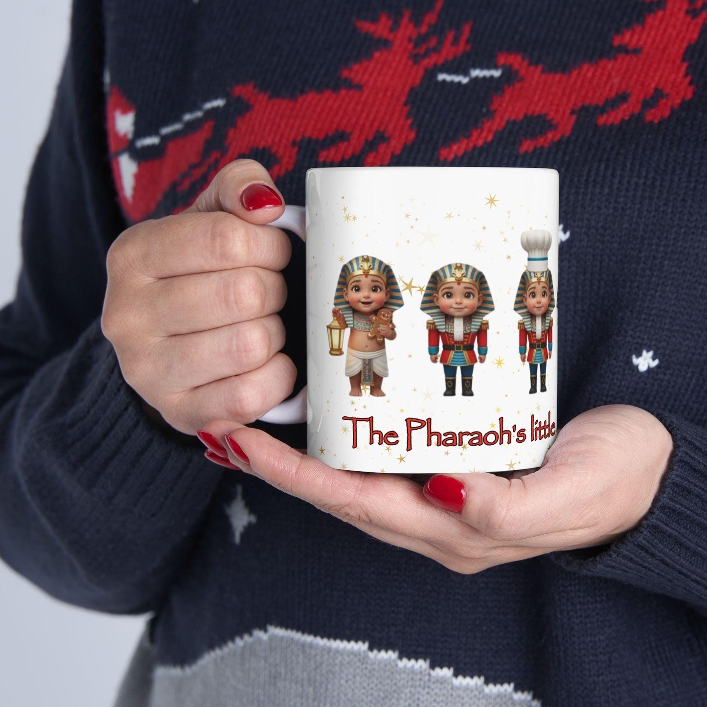 Pharaoh's Little Army of Nutcrackers Elf Row mug | Christmas nutcracker characters, holiday cocoa mug