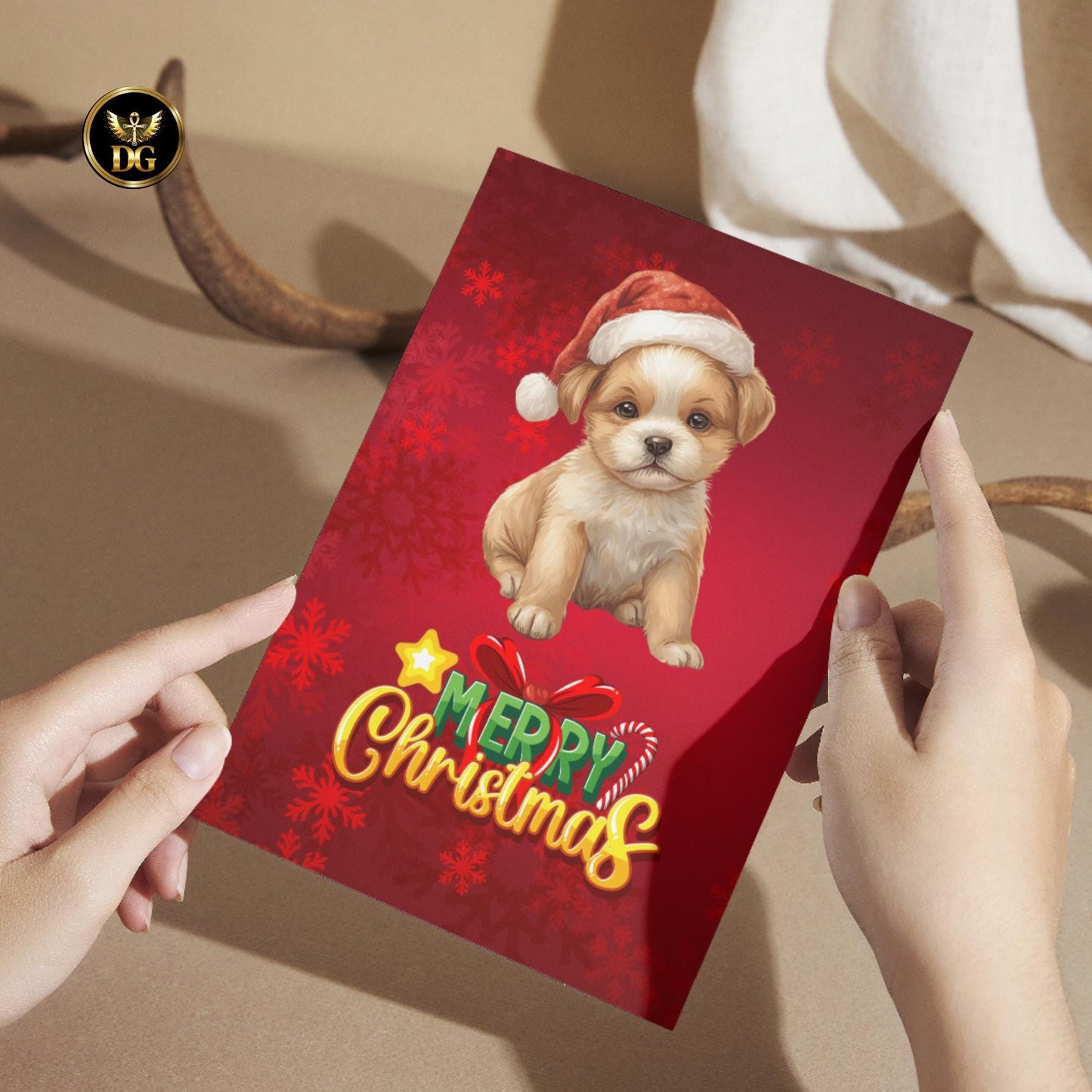 Bundle of 8 Adorable Christmas Dog Greeting Cards – Editable Canva Templates – Instant Digital Download