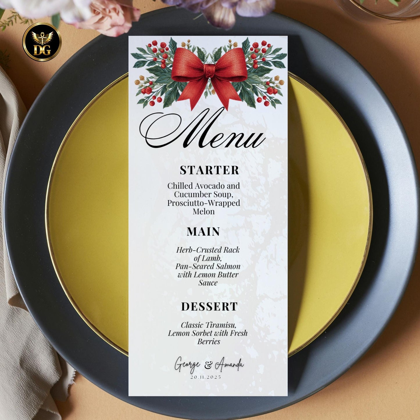 Elegant Christmas Eve Party Invitation Bundle Luxe Velvet Bow Cream Gold New Design 5x7 Printable + Digital Holiday Soirée Set