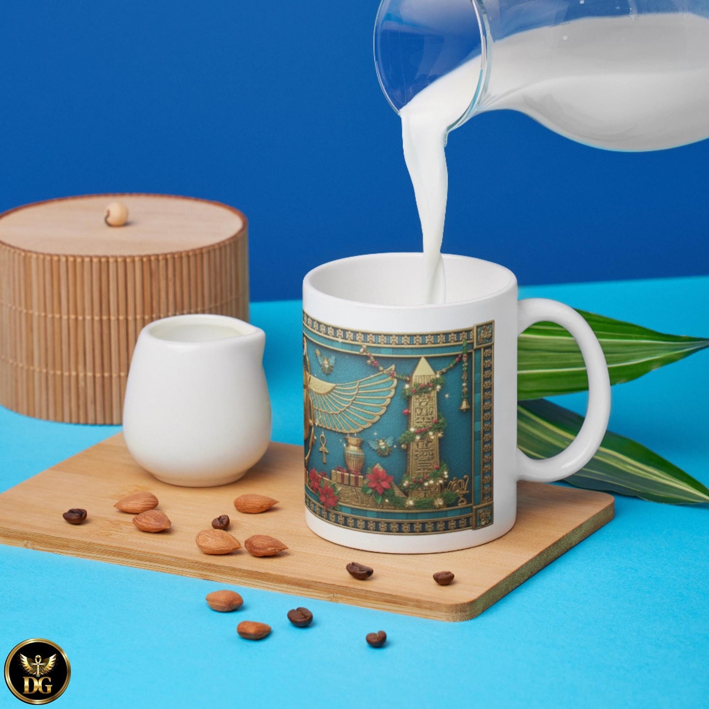 Egyptian Scarab Christmas Mug | Holiday Scarab Beetle Coffee Cup