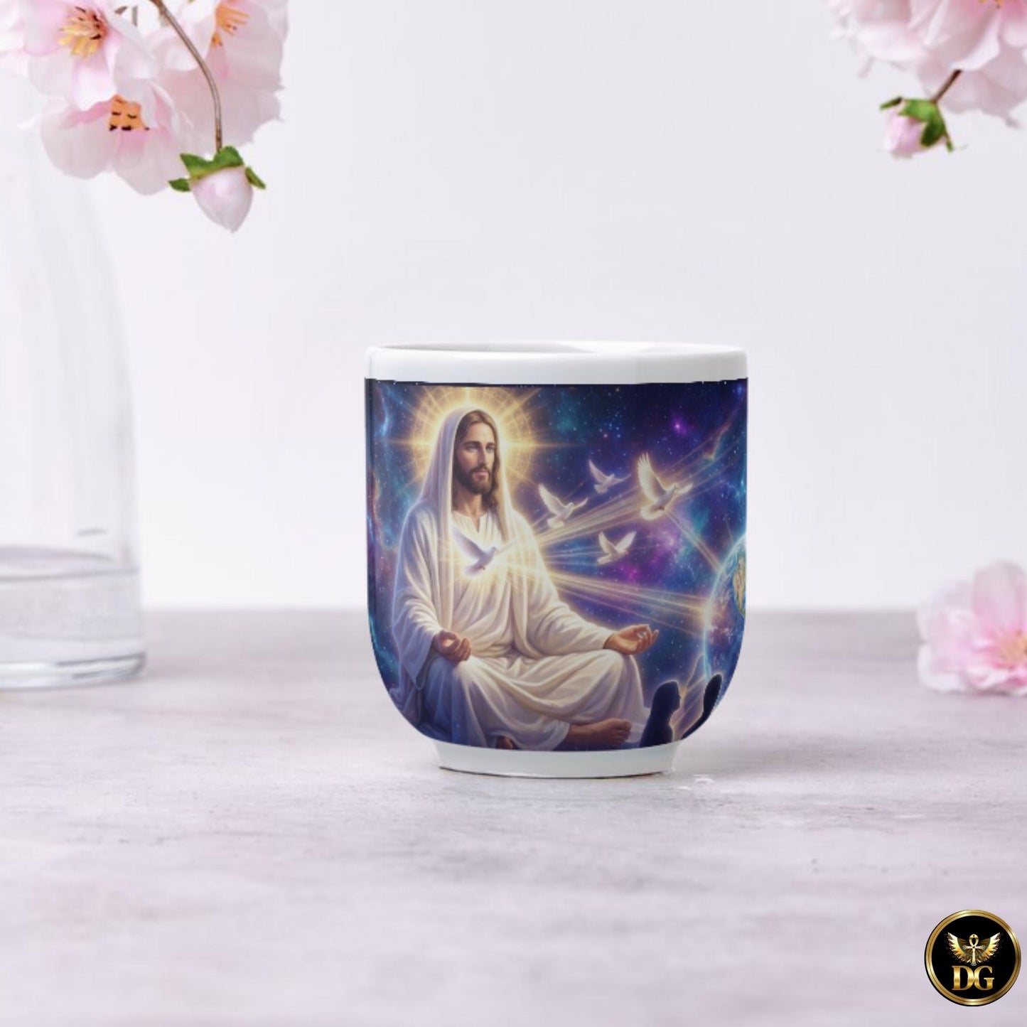 Christ Consciousness Mug Design – Jesus is The King - Sacred Jesus Meditation Art – Spiritual Faith Mug – AI Art