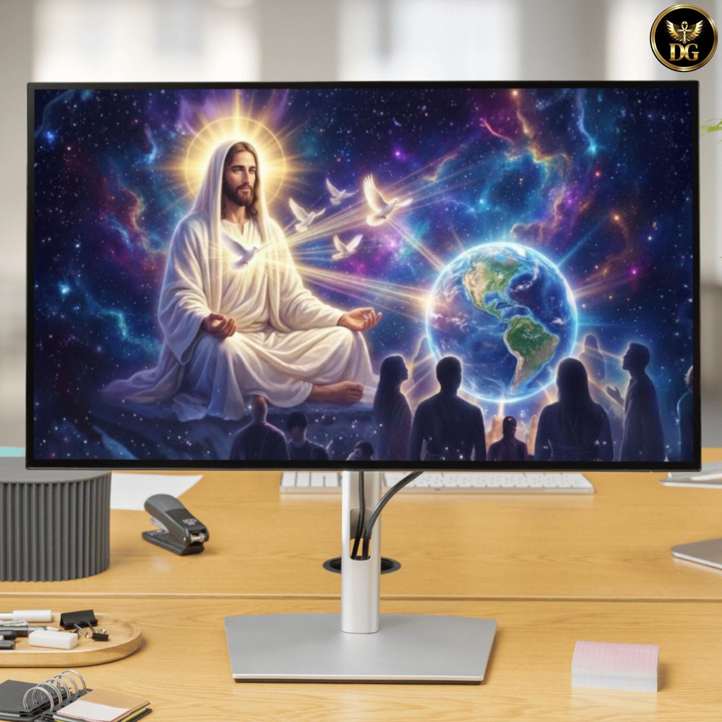 Spiritual Christ Art – Christ Consciousness & Divine Awareness Digital Print - Digital Wall Art, 5 Landscape PNG Sizes, AI-Generated