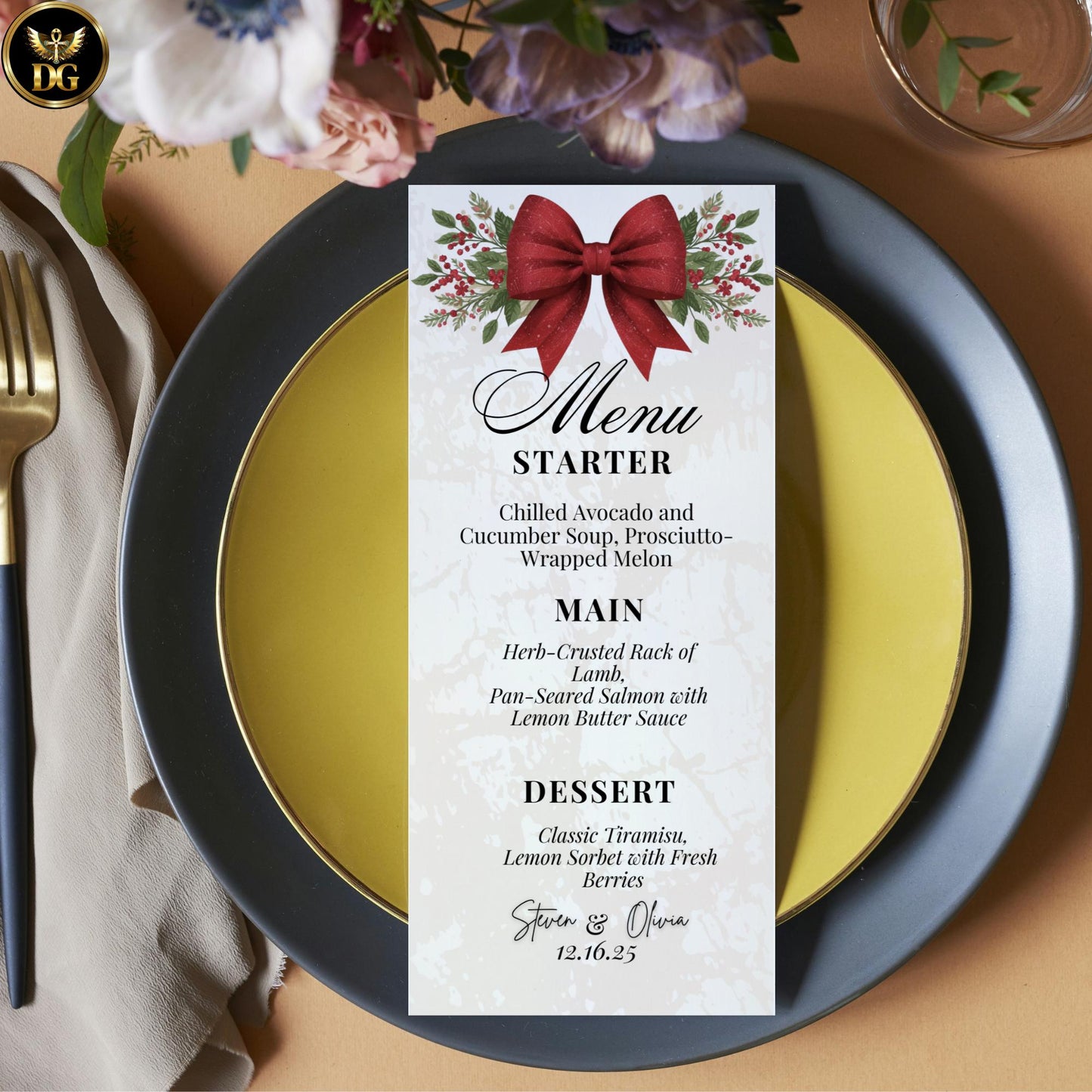 Christmas Baby Shower Invitation Luxe Velvet Red Bow Photo Space Evergreen Berries Cream Gold Tis the Season Little Bundle Printable Digital