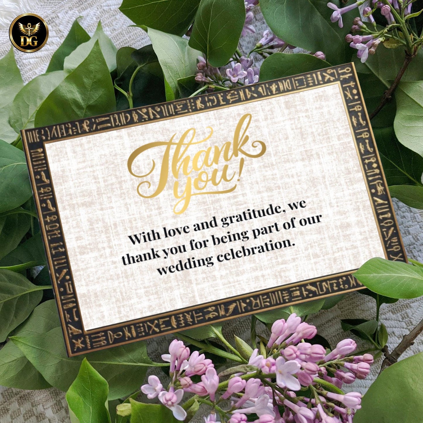 Majestic Black & Gold Egyptian Wedding Invitation Suite with Hieroglyphics, Nefertiti Wings — Pharaoh-Themed Luxury Bandal