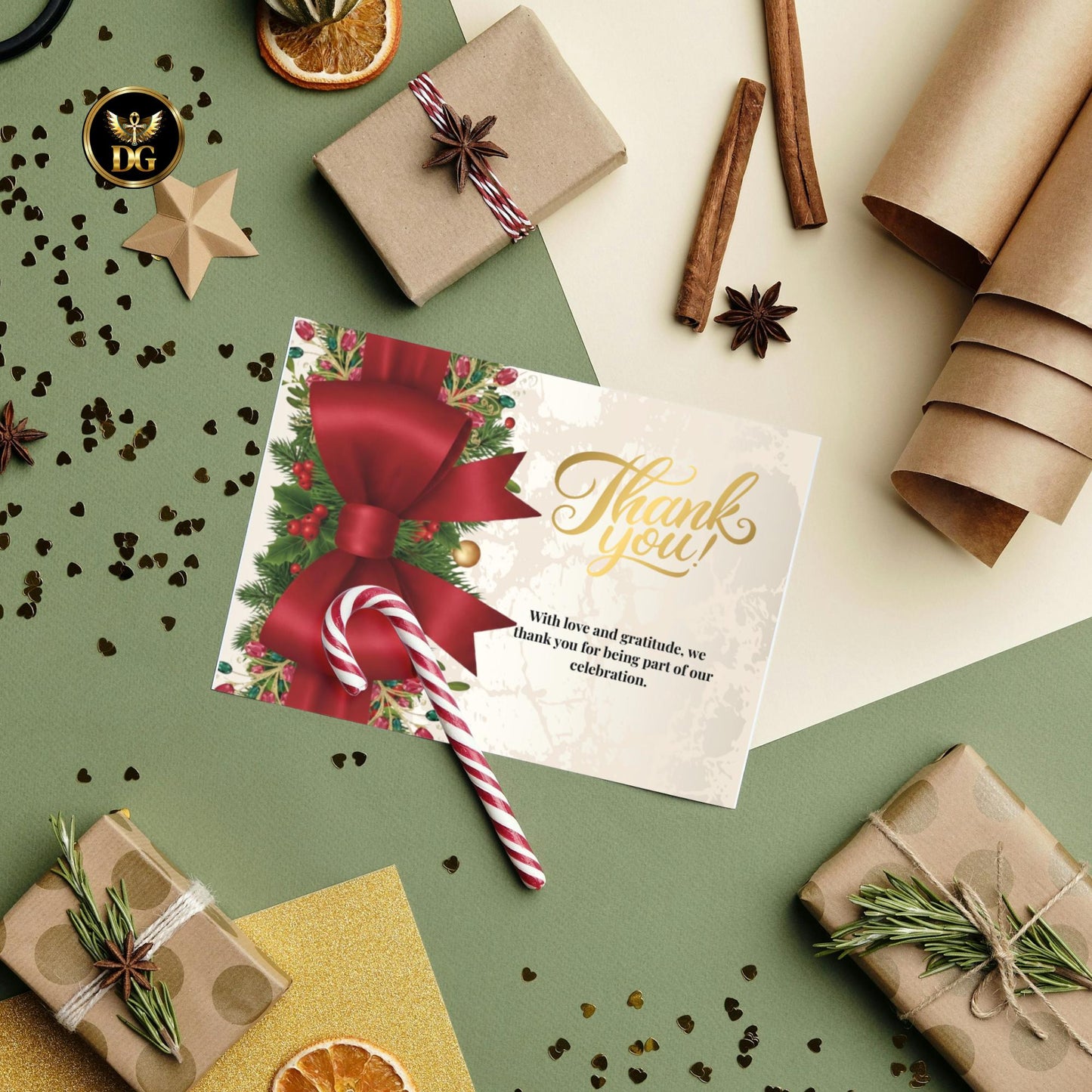 Elegant Christmas Party Invitation Set | Red Bow Canva Template | Gold Holiday Invite Bundle | Printable Xmas Cards