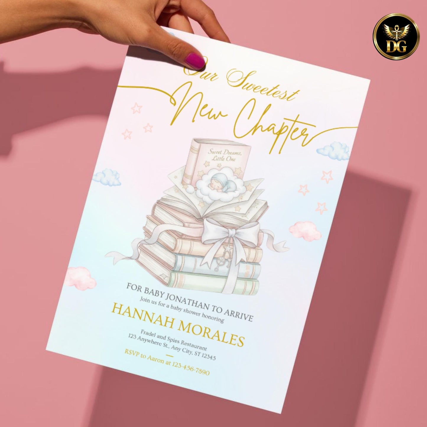 Our Sweetest New Chapter Baby Shower Invitation | Storybook Baby Shower Stationery | Gender Neutral Baby Shower Watercolor Baby Shower Set