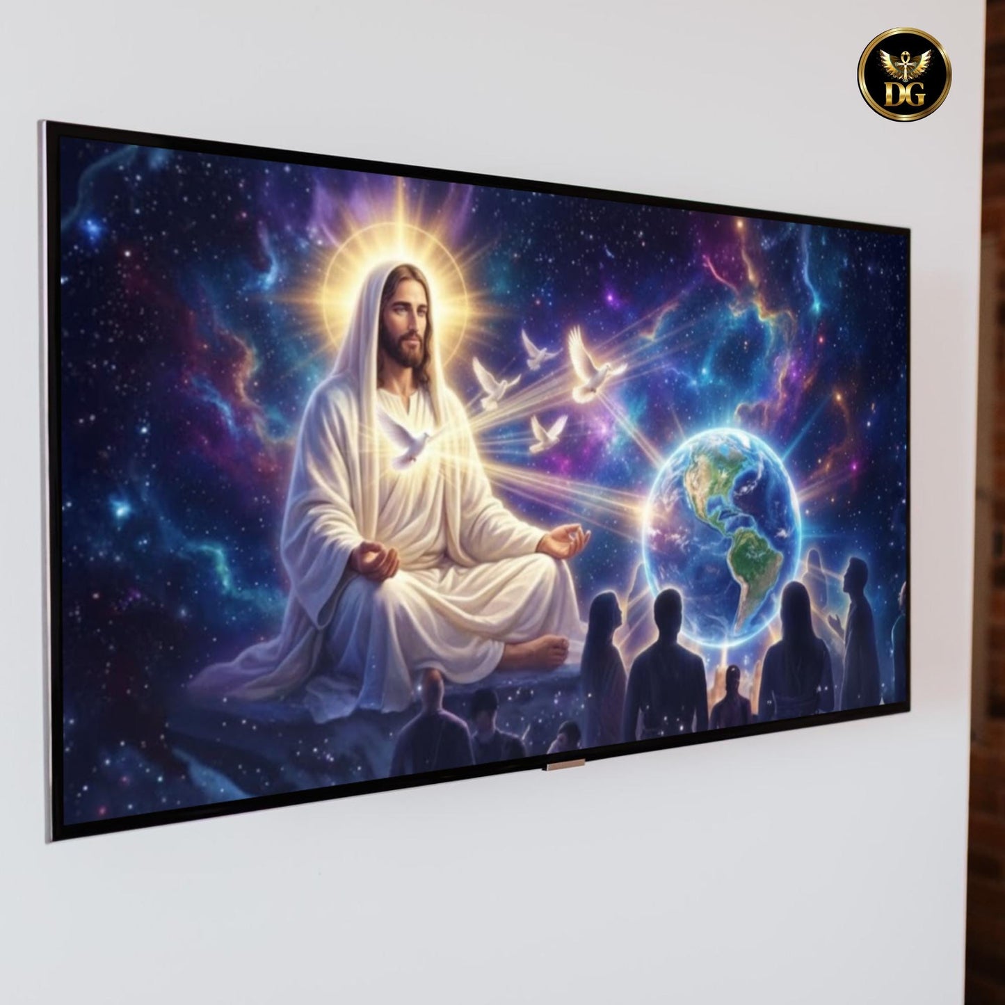 Spiritual Christ Art – Christ Consciousness & Divine Awareness Digital Print - Digital Wall Art, 5 Landscape PNG Sizes, AI-Generated