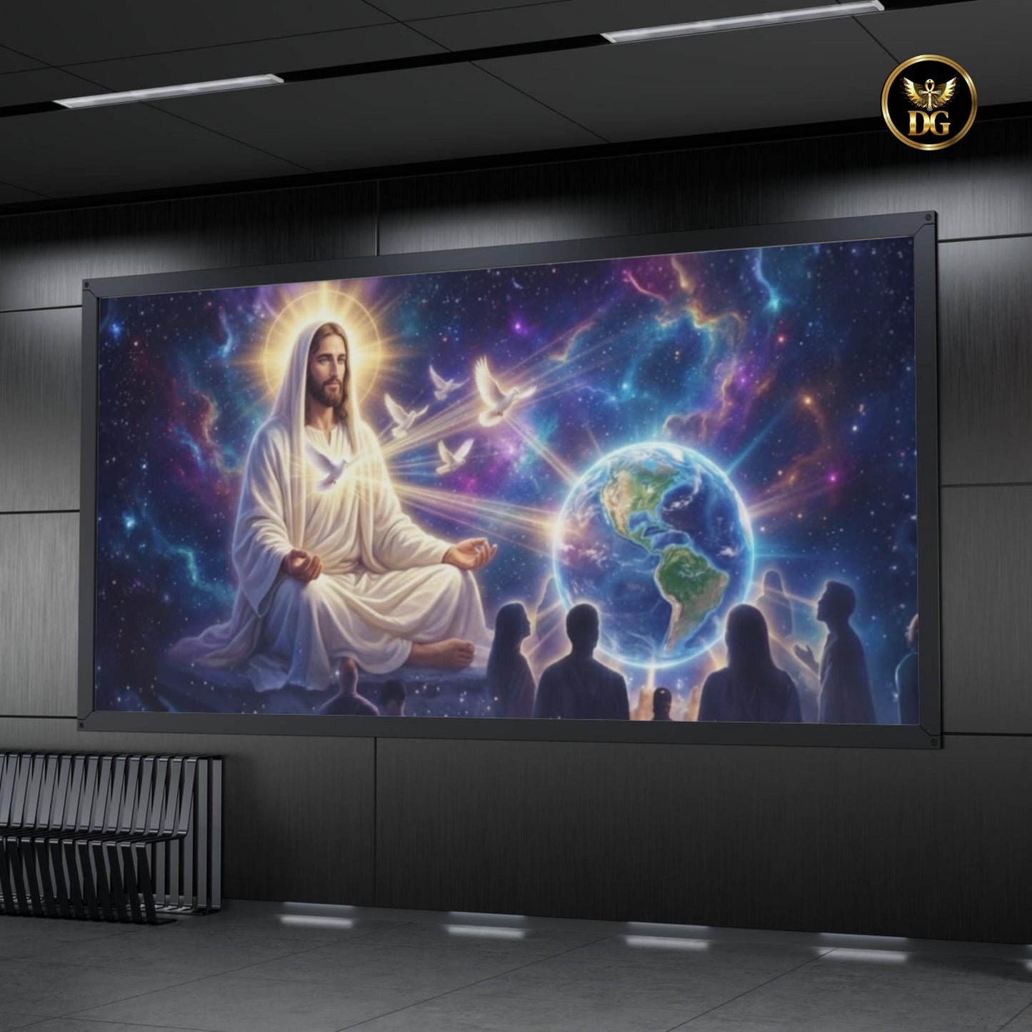Spiritual Christ Art – Christ Consciousness & Divine Awareness Digital Print - Digital Wall Art, 5 Landscape PNG Sizes, AI-Generated