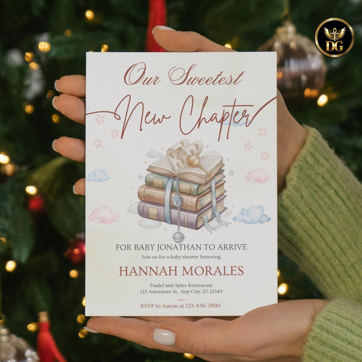 Our Sweetest New Chapter Baby Shower Invitation, Storybook Gender Neutral Shower, Printable & Digital Set